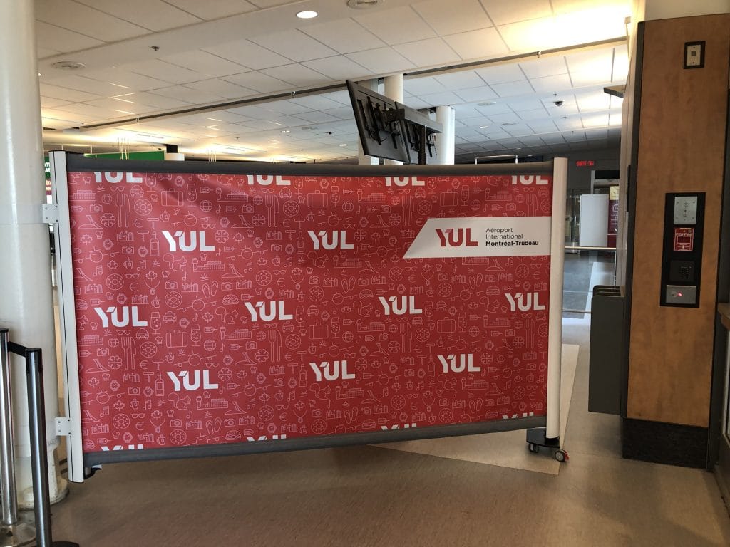 YUL Airport Rolascreen Rolascreen in use at Montreal Airport